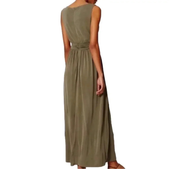 NWT green maxi dress versatile sleeveless soft flowy comfortable preppy dress xs - Picture 2 of 13
